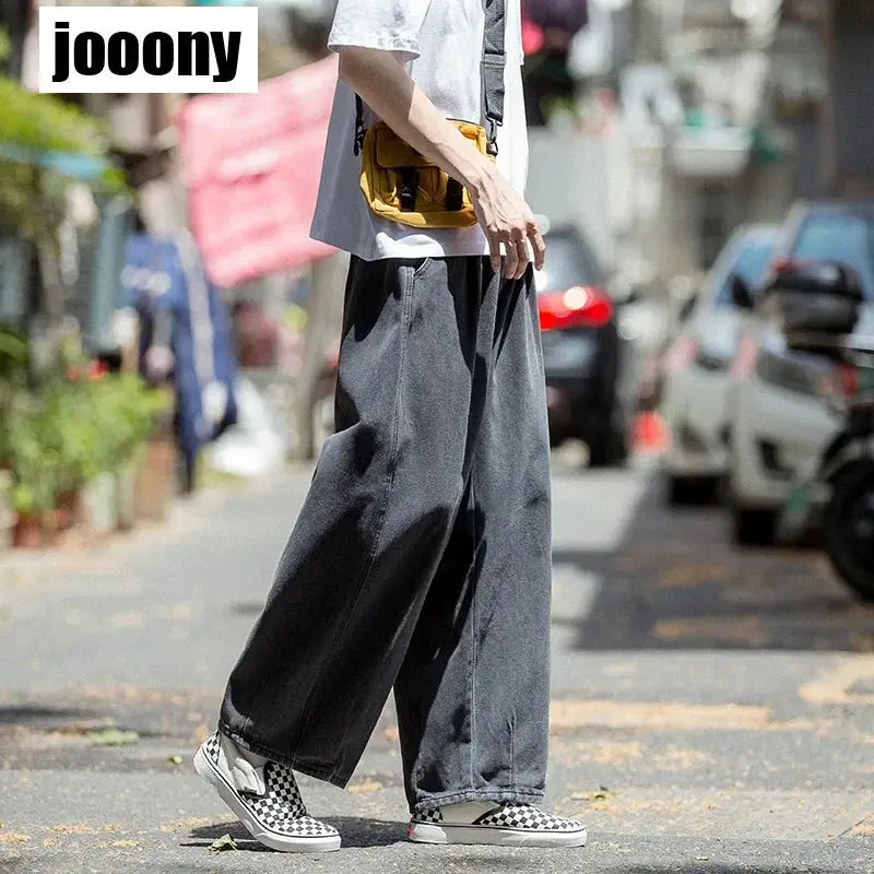 Men's Jeans Hip Hop Streetwear Skateboard Neutral Denim Trousers Men Jeans Wide Leg Denim Cargo Jean Pants Loose Straight Baggy by All Mart Bristol Ltd