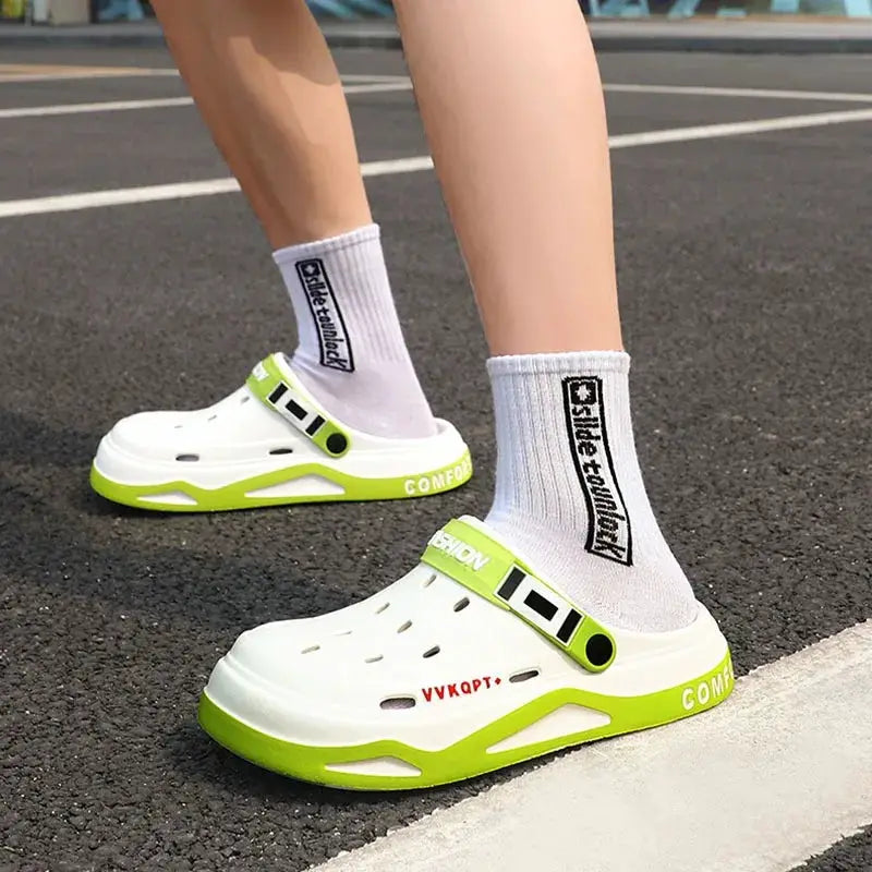 Mens Trendy Cave Shoes Summer Outer Wear Cartoon Fashion Home Home Couple Non-slip Cave Sandals Beach Baotou Slippers Mens by All Mart Bristol Ltd