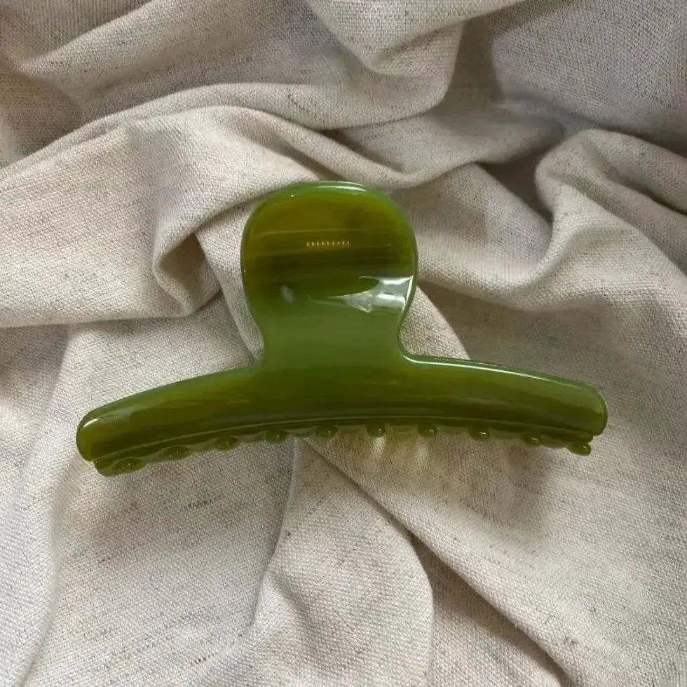 2Pcs French Style Woman Exquisite Green Jelly Arc Shark Hair Claw Clip Barrettes Ponytail Clamp Party Headwear Hair Accessories by All Mart Bristol Ltd