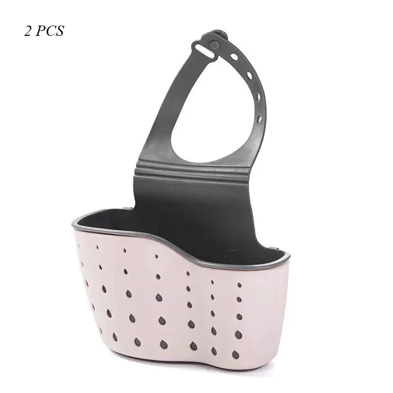 Sink Draining Hanging Basket Adjustable Kitchen Accessories Rubber Sink Bag Soap Sponge Shelf Faucet Holder for Bathroom by All Mart Bristol Ltd