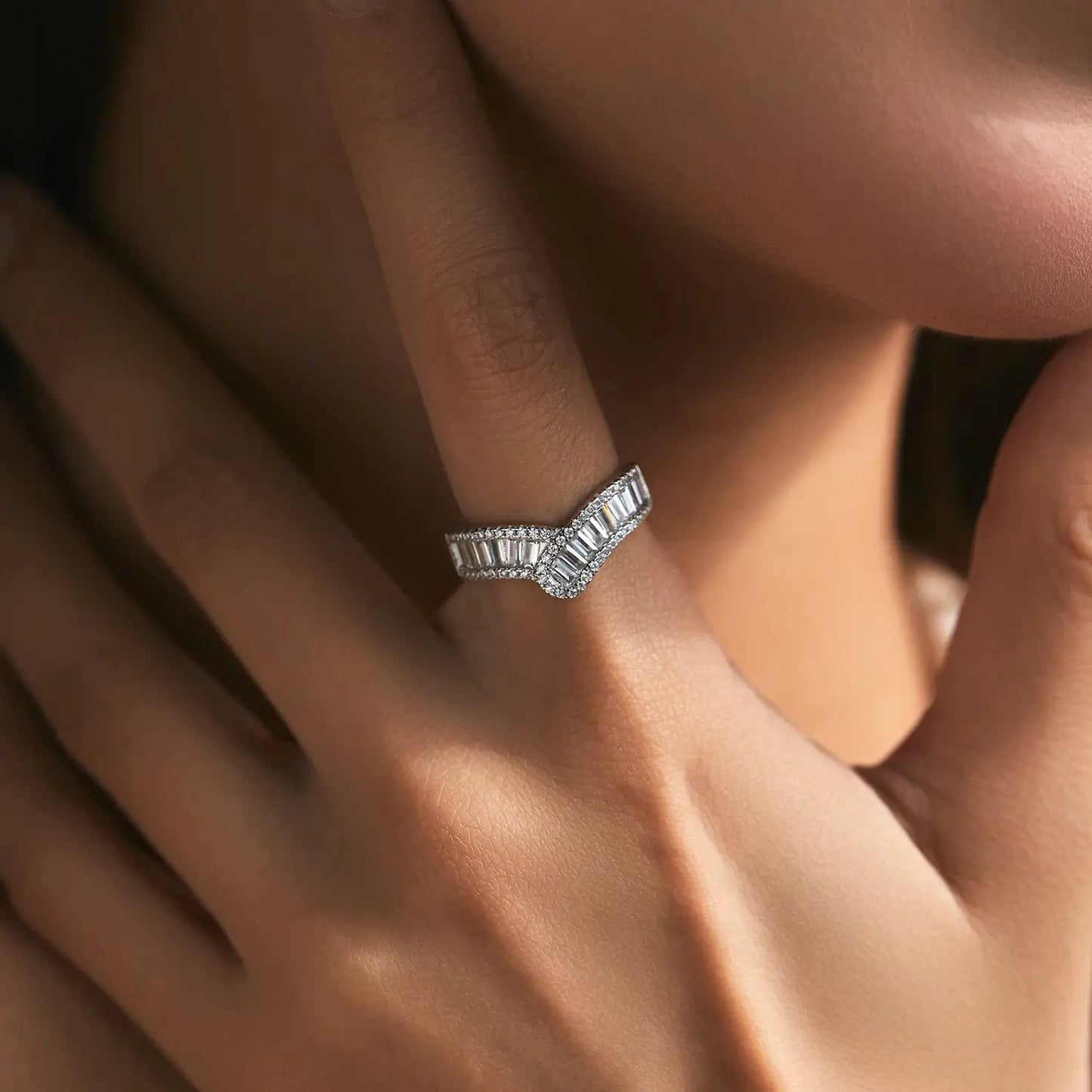 MODIAN 925 Sterling Silver Sparkling Arrow Pave Setting CZ Eternity Band Rings For Women Wedding Engagement Statement Jewelry by All Mart Bristol Ltd