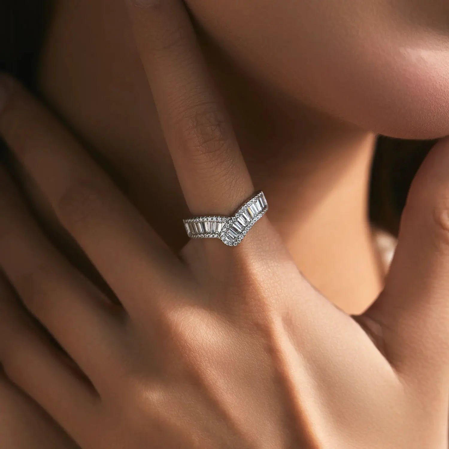 MODIAN 925 Sterling Silver Sparkling Arrow Pave Setting CZ Eternity Band Rings For Women Wedding Engagement Statement Jewelry by All Mart Bristol Ltd