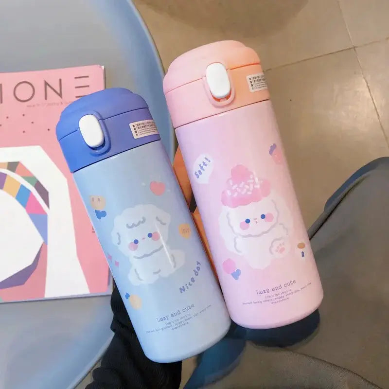 380ML Thermos Vacuum Flask Cute Cartoon 304 Stainless Steel Thermal Water Bottle Insulated Straw Cups Tumbler Drinkware by All Mart Bristol Ltd