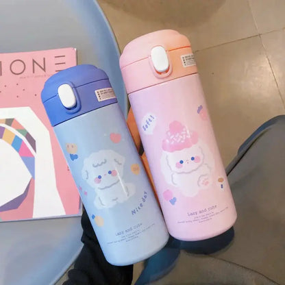 380ML Thermos Vacuum Flask Cute Cartoon 304 Stainless Steel Thermal Water Bottle Insulated Straw Cups Tumbler Drinkware by All Mart Bristol Ltd