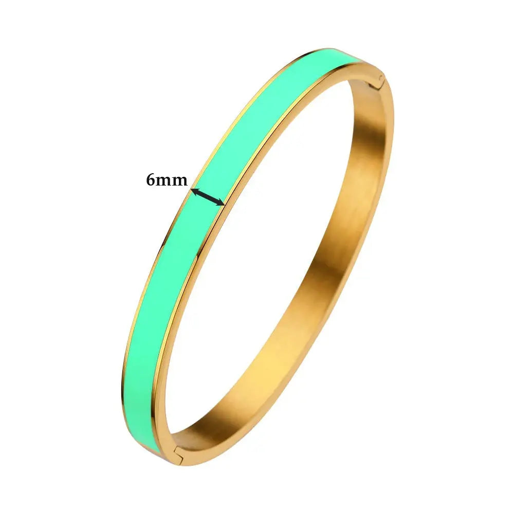 CARLIDANA Luxury Colorful Orange Enamel Bangles Bracelets for Women Party Gift Fashion Bangles Original Stainless Steel Jewelry by All Mart Bristol Ltd