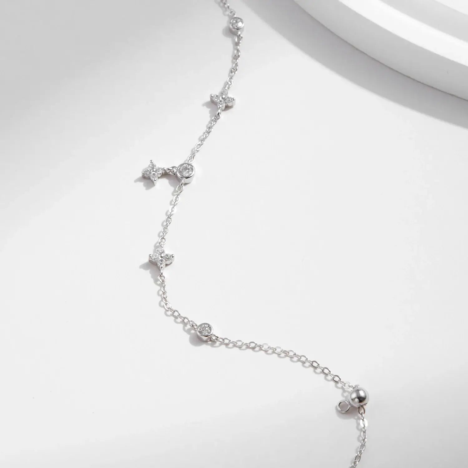 MODIAN Sparkling CZ Bracelet 925 Sterling Silver Delicate Four Leaf Clover Charm Bracelet For Women Fine Jewelry Vacation Gift by All Mart Bristol Ltd