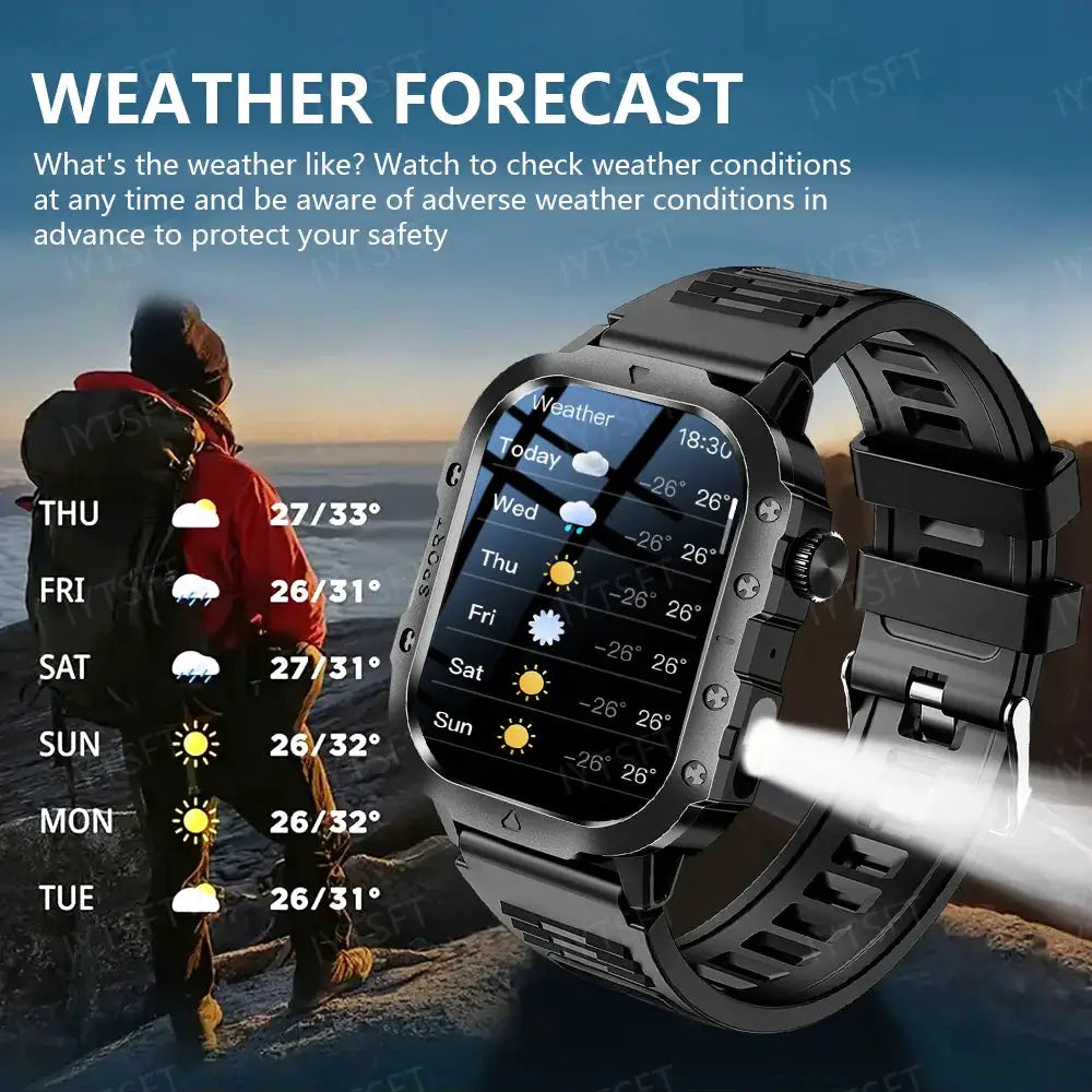 LAXASFIT 2025 New Military Smart Watch Men Outdoor Sports Fitness Tracker Health Monitoring 2.01Inch Bluetooth Calls Smartwatch by All Mart Bristol Ltd