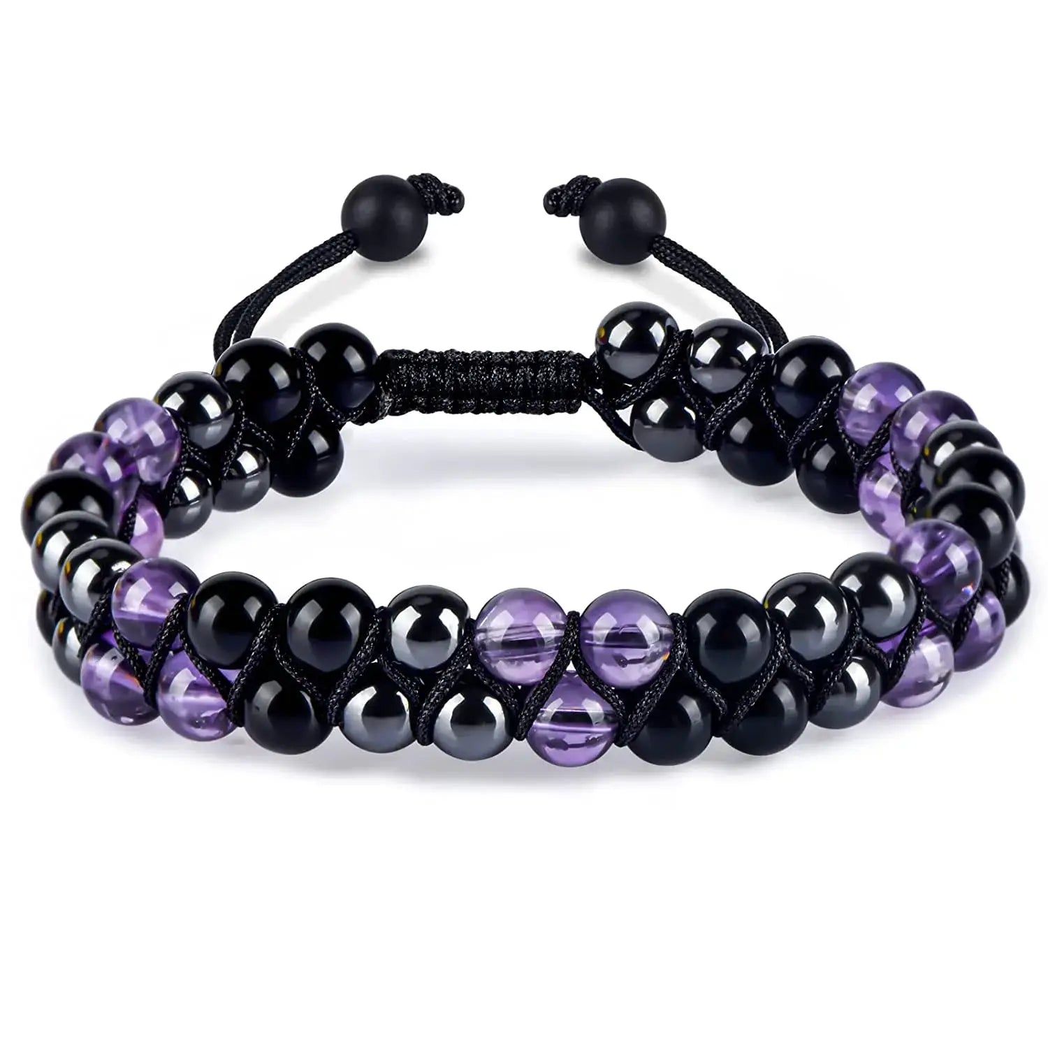 Fashion Men Bracelets Hematite Tiger Eye Double Layer Row Bracelets Pulsera Hombre Magnetic Health Protection Healing Bracelets by All Mart Bristol Ltd
