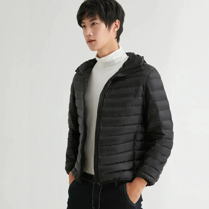 Man 90% Duck Down Hooded Jacket Winter Autumn Coat Men Ultra Light Jackets Warm Outwear Parkas Outdoors Campaign Clothes by All Mart Bristol Ltd