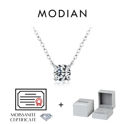 MODIAN Moissanite Pendant Necklace D Color 0.8CT Lab Diamond For Women Wedding Engagement 925 Sterling Silver Fine Jewelry Gift by All Mart Bristol Ltd