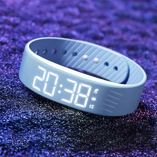 LED Digital Alarm Clock Watch Adjustable Snooze-proof Alarm Bracelet with Running Pedometer Waterproof Vibrating Alarm by All Mart Bristol Ltd