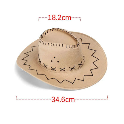 Women Men Cowboy Hat Western Suede Cowgirl Hats Fashion West Fancy Dress Party Headwear Unisex Cap by All Mart Bristol Ltd