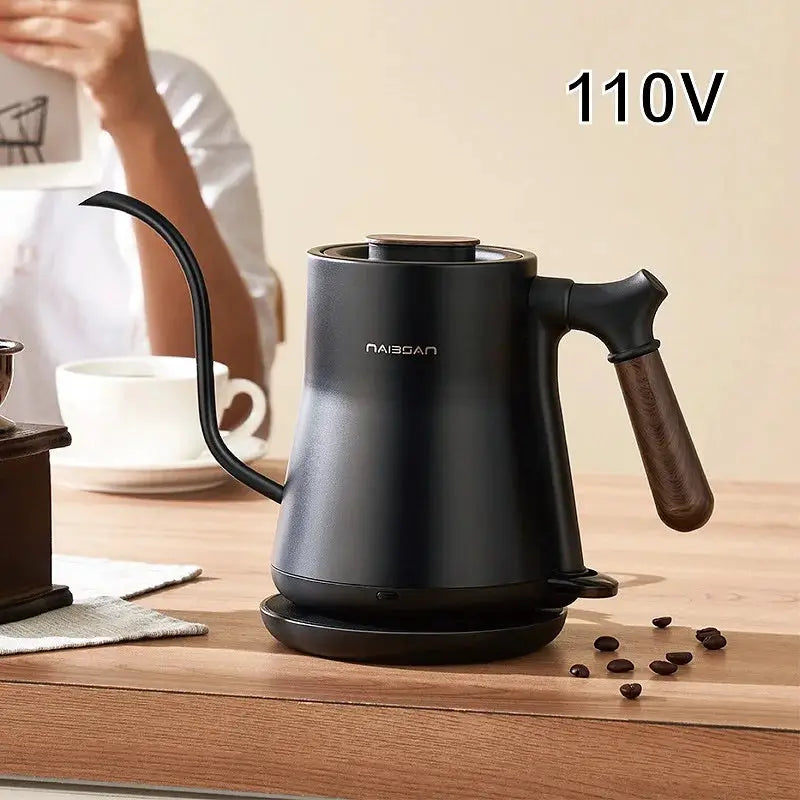 110V Electric Kettle Slender Mouth Hand-pour Coffee Kettle 304 Stainless Steel Quick Kettle Tea Kettle Auto Power Off 1000ml by All Mart Bristol Ltd