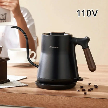 110V Electric Kettle Slender Mouth Hand-pour Coffee Kettle 304 Stainless Steel Quick Kettle Tea Kettle Auto Power Off 1000ml by All Mart Bristol Ltd