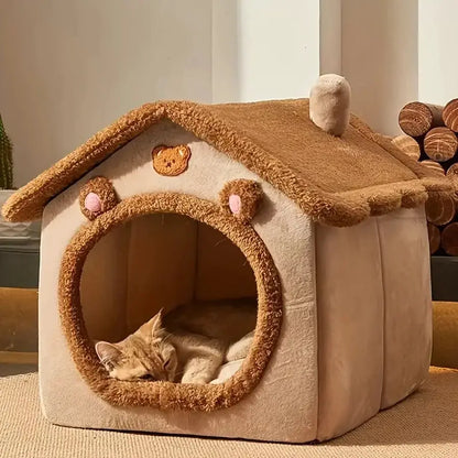 Folding Houses Removable Washable Cat House Puppy Cave Sofa Four Seasons General Can Pet Supplies for Small Medium Pet by All Mart Bristol Ltd