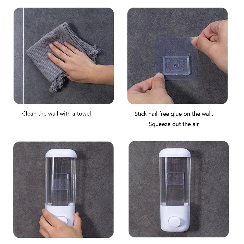 500ML Wall Mounted Shampoo Soap Dispenser Bathroom Non-punching Manual Press Soap Liquid Dispenser Touchless Disinfectant Bottle by All Mart Bristol Ltd
