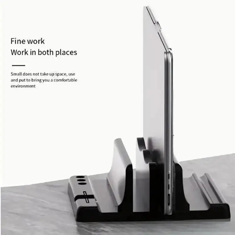 4 in 1 Office Laptop Stand Vertical Save Desktop Space Easy To Place Computer Accessories Scalable Width Office Desk Storage by All Mart Bristol Ltd