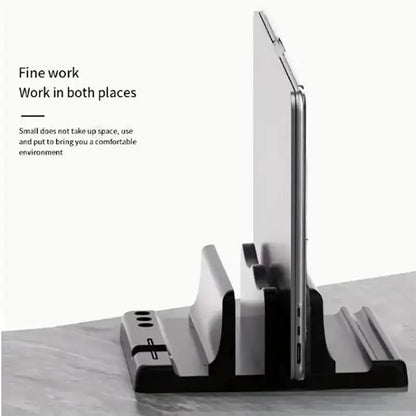 4 in 1 Office Laptop Stand Vertical Save Desktop Space Easy To Place Computer Accessories Scalable Width Office Desk Storage by All Mart Bristol Ltd