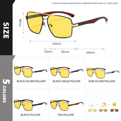 LIOUMO Intelligent Photochromic Sunglasses Men Polarized Night Vision Goggle Women Anti-Glare Driving Glasses UV400 gafas de sol by All Mart Bristol Ltd
