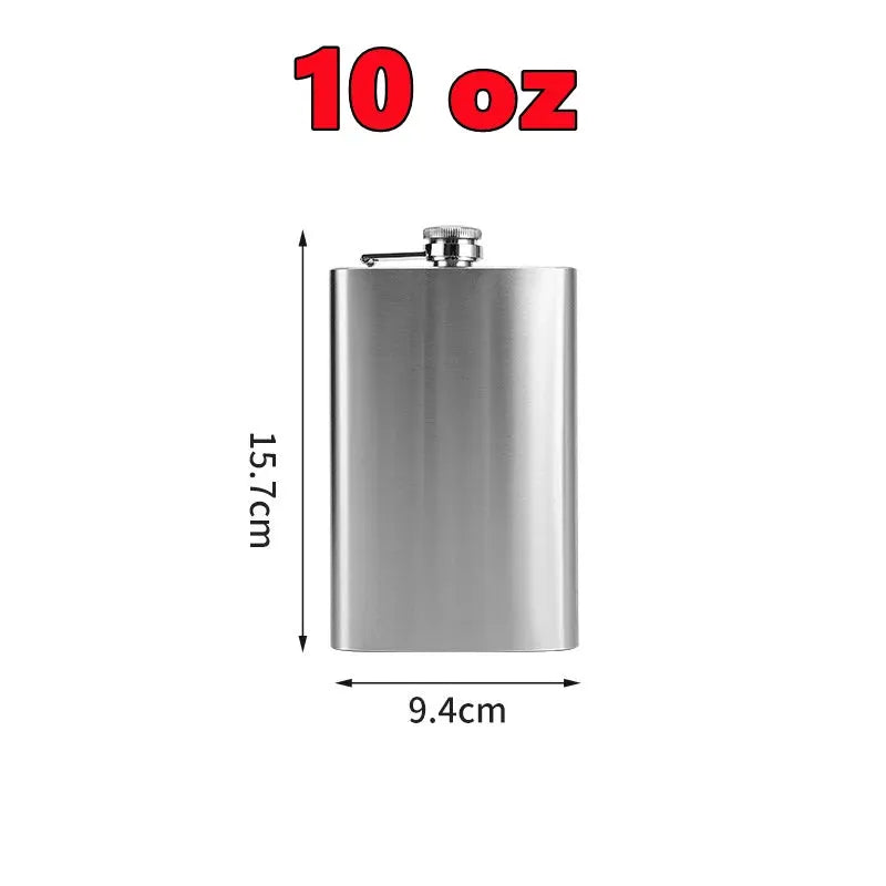 New 10-1oz Stainless Steel Hip Flask Wine Whisky Pot Bottle For Men Portable Drinker Alcohol Container Pocket Wine Bottle Gifts by All Mart Bristol Ltd