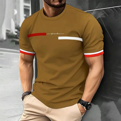 Summer Men's T-shirt Top Casual Loose Fit Oversized T-shirt PARI Letter Pattern Printed Round Neck Short Sleeved Homme Vêtement by All Mart Bristol Ltd