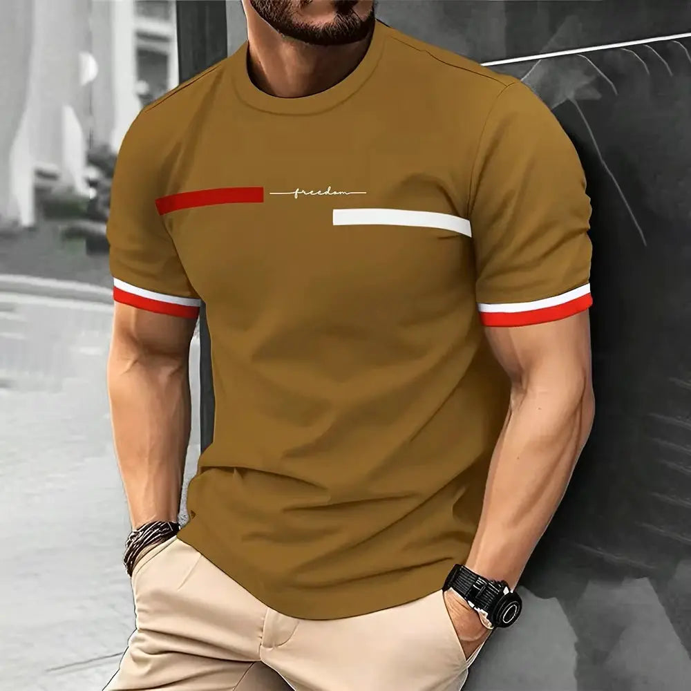 Summer Men's T-shirt Top Casual Loose Fit Oversized T-shirt PARI Letter Pattern Printed Round Neck Short Sleeved Homme Vêtement by All Mart Bristol Ltd