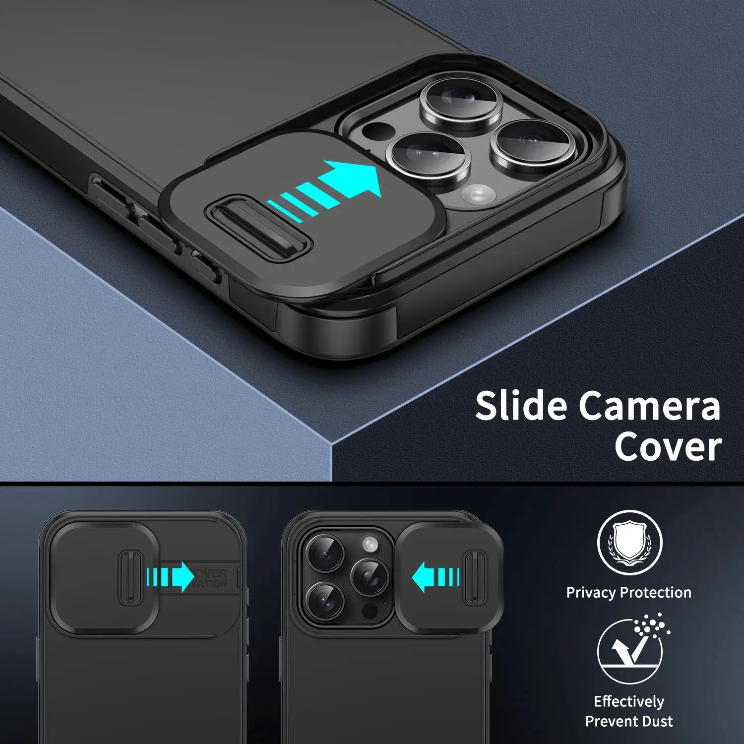 Shockproof Case For iPhone 15 14 13 12 11 16 17 Pro Max 15 Plus 16E Cover Slide Camera Protective Cases For iPhone 17 Air 17Pro by All Mart Bristol Ltd