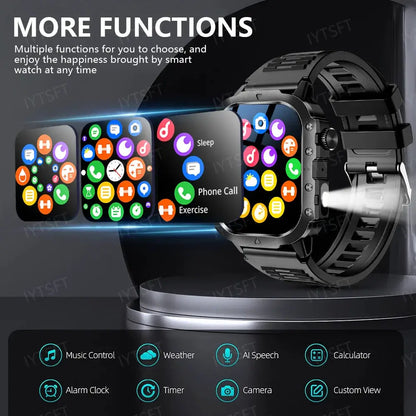LAXASFIT 2025 New Military Smart Watch Men Outdoor Sports Fitness Tracker Health Monitoring 2.01Inch Bluetooth Calls Smartwatch by All Mart Bristol Ltd