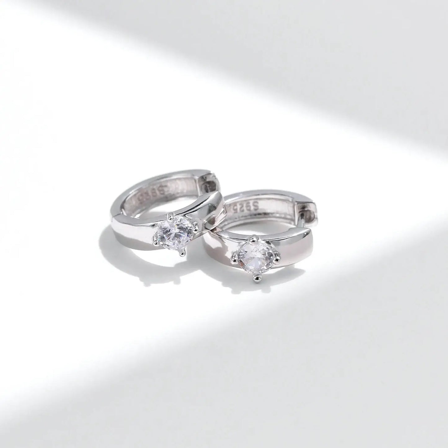 MODIAN Round Moissanite Ear Buckles Lab Diamond 925 Sterling Silver Engagement & Wedding Hoop Earrings for Women Jewelry Gifts by All Mart Bristol Ltd