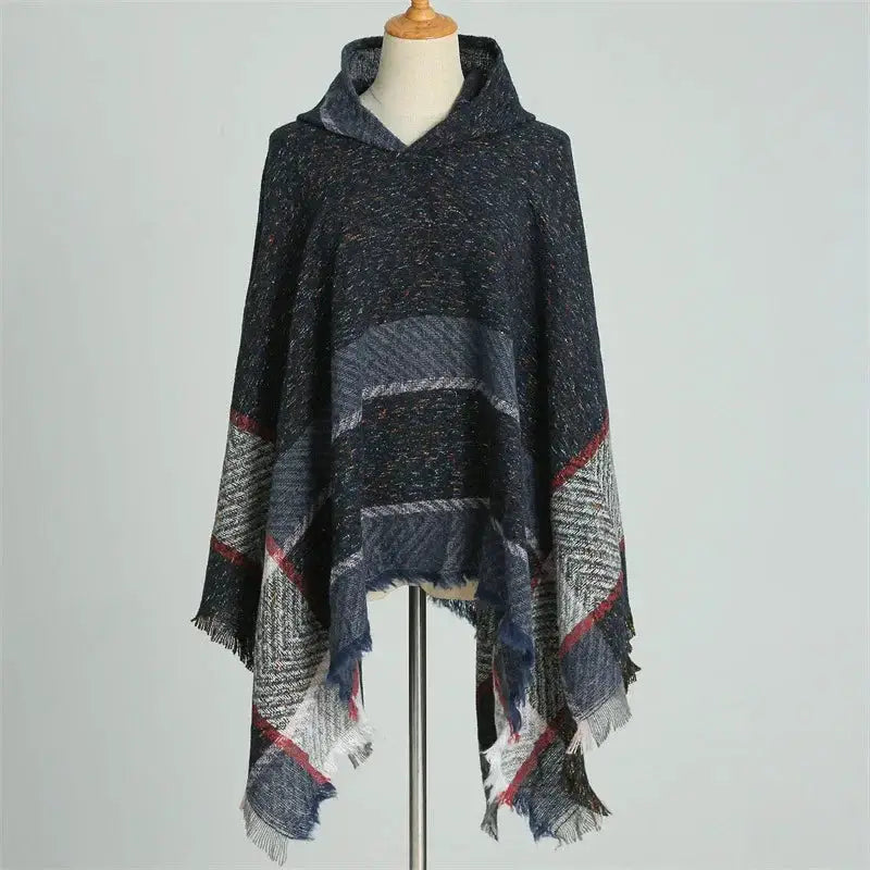 2024 Fashion Europe America Winter New Women Shawl Stole Hooded Cape Wrap Female Warmer Scarves Cold Proof Scarf Poncho Mulher by All Mart Bristol Ltd
