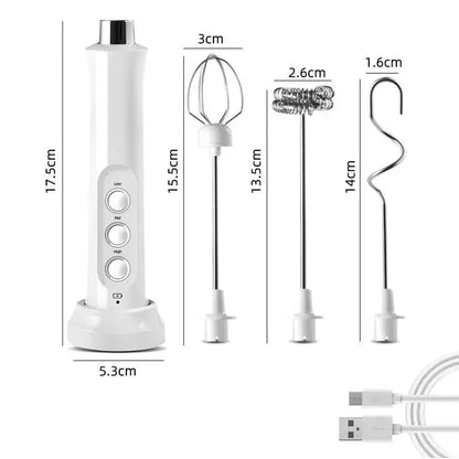 3-in-1 Electric Handheld Milk Frother and Drink Mixer by All Mart Bristol Ltd