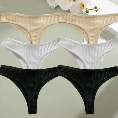 6PCS/Set Cotton Panties G-String Women Panties Sexy Underwear Female Lingerie Thong Briefs for Woman Solid Color Intimate Pantys by All Mart Bristol Ltd