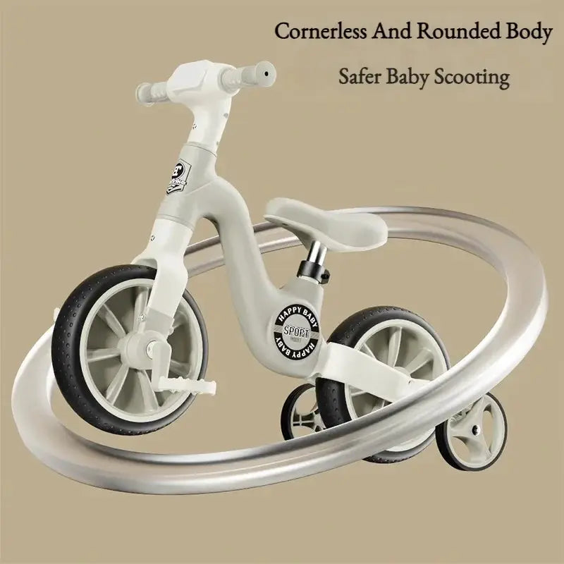 2-in-1 Children's Balance Bike Three Wheeled Multifunctional Pedals with Music Lighting Baby Walker Indoor and Outdoor Toys by All Mart Bristol Ltd