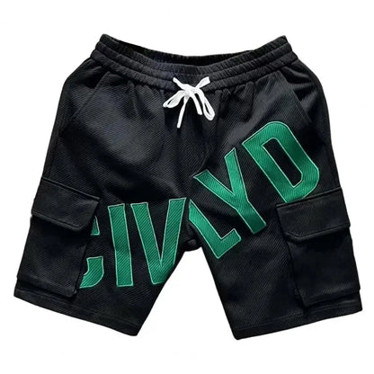 Men Cargo Shorts Adjustable Waistband Shorts Stylish Men's Summer Casual Shorts Elastic Drawstring Waist Wide Leg by All Mart Bristol Ltd