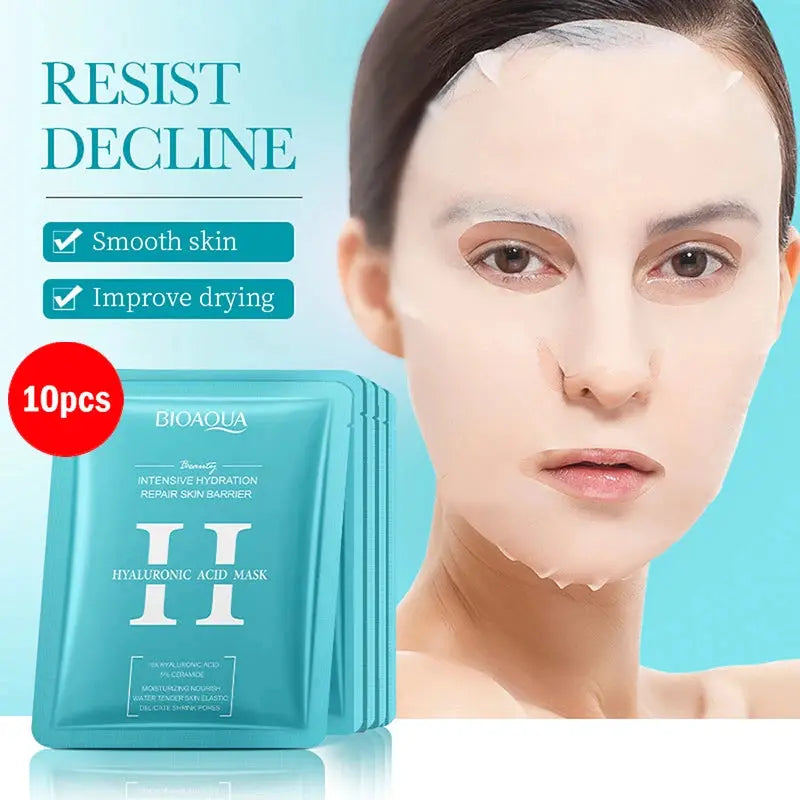 5/10pcs BIOAQUA Snail Hyaluronic Acid Retinol Face Mask skincare Moisturizing Hydrating Firming Facial Masks for Face Skin Care by All Mart Bristol Ltd