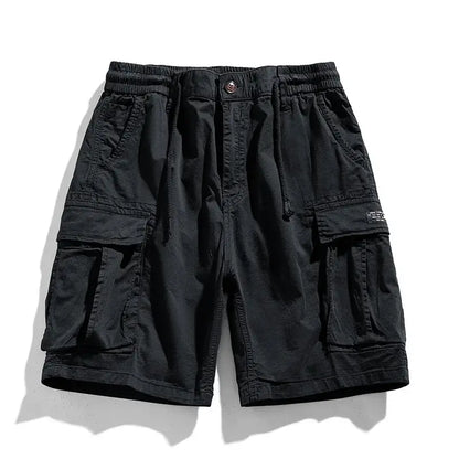 New Summer Solid Color Fashion Cotton Casual Breeches Cargo Men Shorts Men Breathable Quick Dry Multi Pocket Hip Hop Shorts by All Mart Bristol Ltd