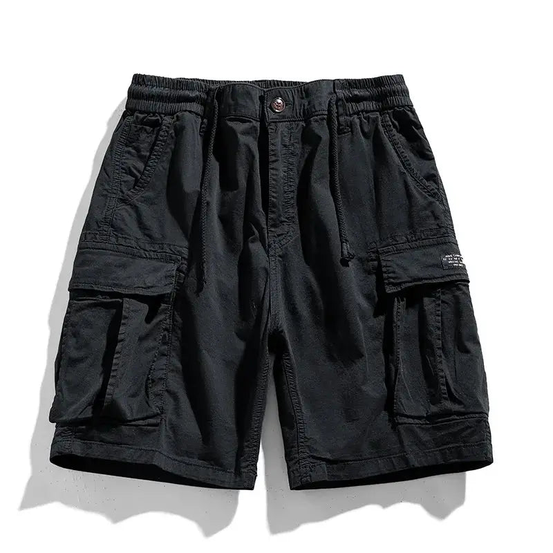 New Summer Solid Color Fashion Cotton Casual Breeches Cargo Men Shorts Men Breathable Quick Dry Multi Pocket Hip Hop Shorts by All Mart Bristol Ltd