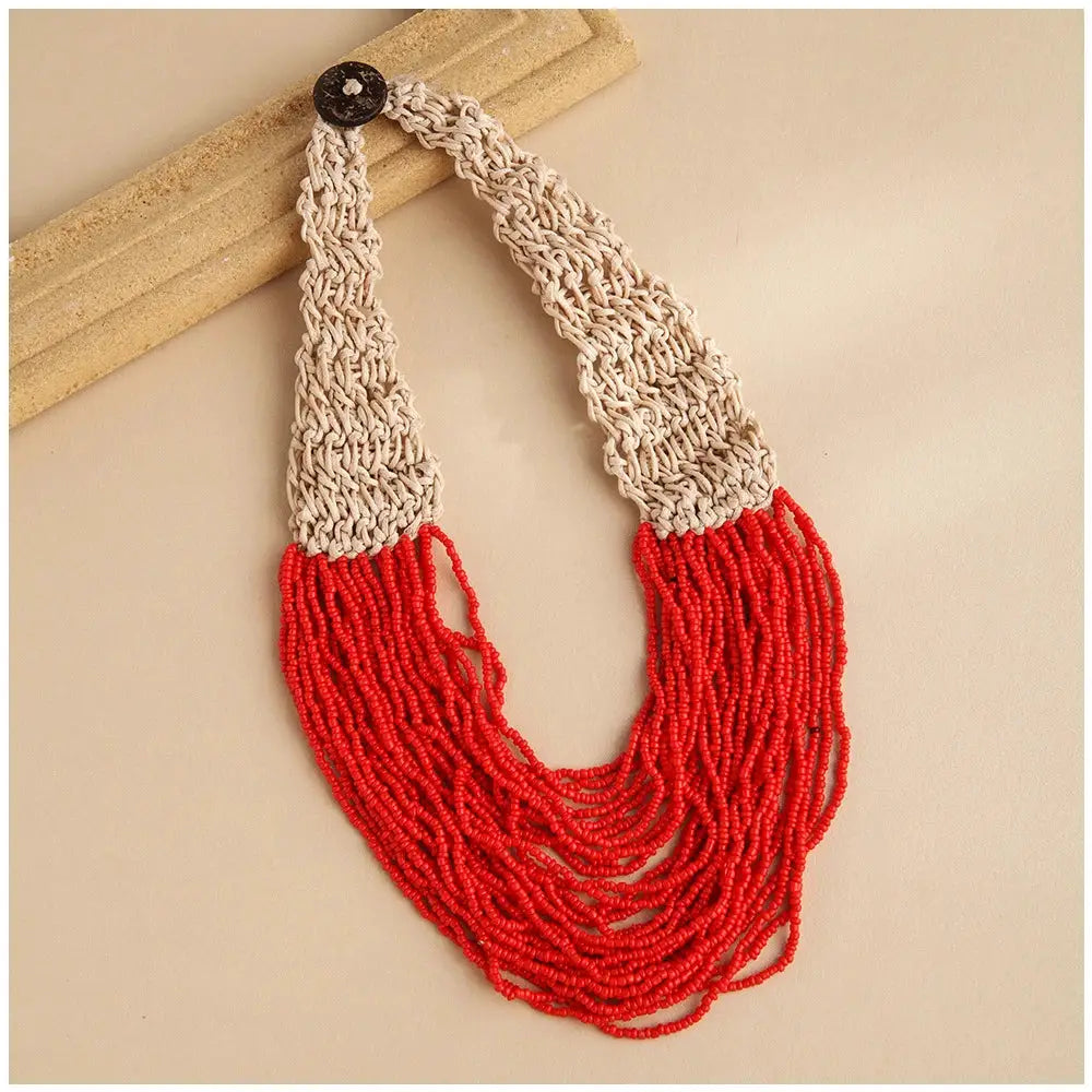 KAYMEN Fashion Handmade Small Beaded Strands Necklace Statement Bohemia Choker Necklace Multi Layers Jewelry Accessory Gifts by All Mart Bristol Ltd