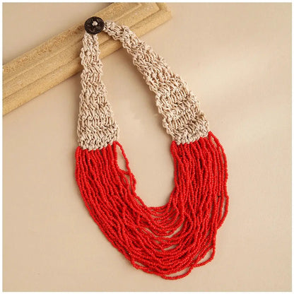 KAYMEN Fashion Handmade Small Beaded Strands Necklace Statement Bohemia Choker Necklace Multi Layers Jewelry Accessory Gifts by All Mart Bristol Ltd