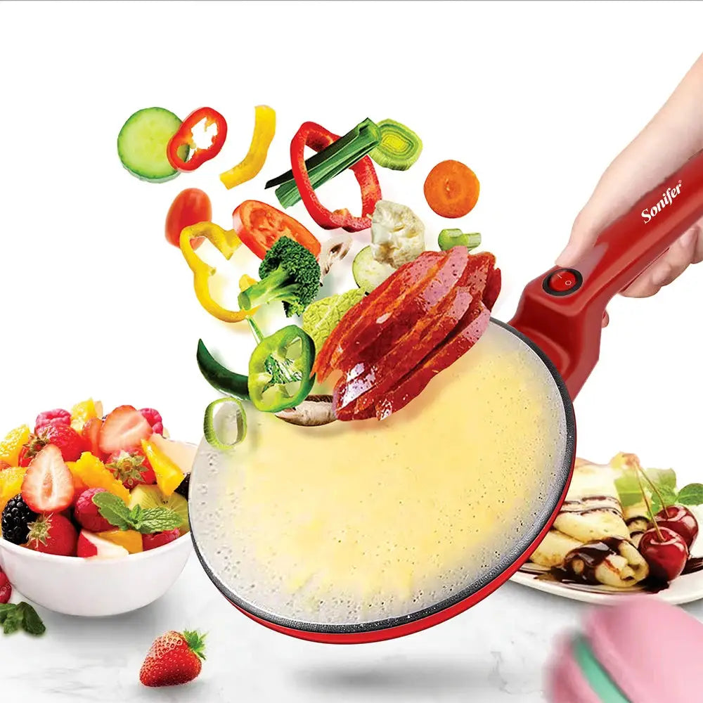 Electric Crepe Maker Pizza Pancake Machine Non-Stick Griddle Baking Pan Cake Machine kitchen Appliance Cooking Tools Sonifer by All Mart Bristol Ltd