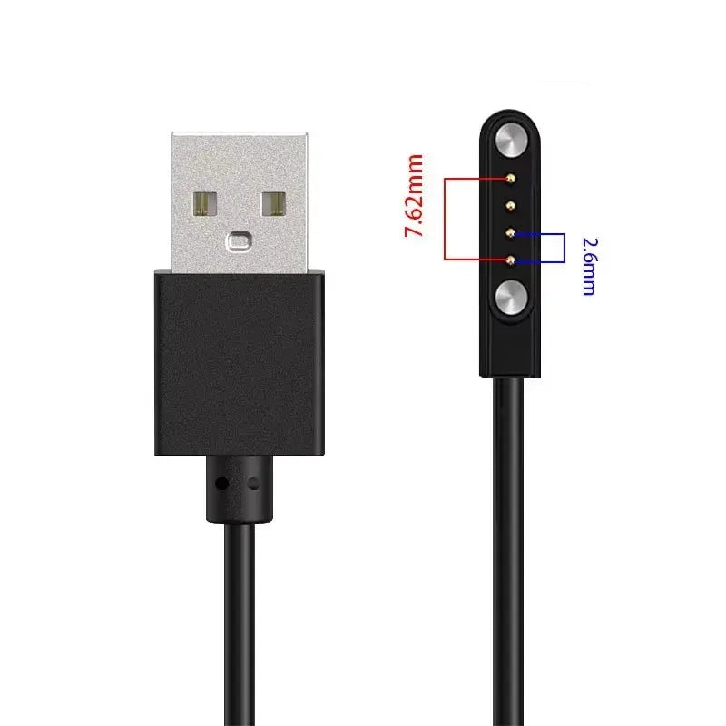 2 pins 4pins Smartwatch Dock Charger Adapter USB Charging Cable Cord for Adult/Kids Smart Watch Power Charge Wire Accessories by All Mart Bristol Ltd