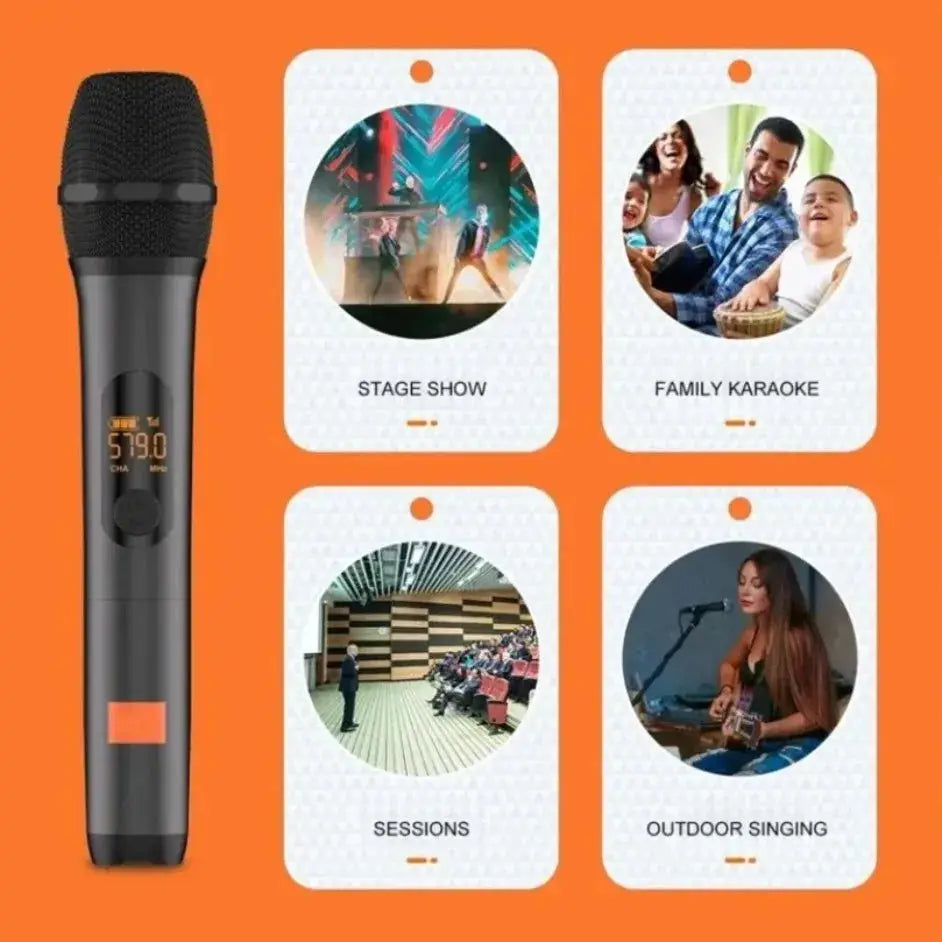 Professional 2 Channel For JBL PartyBox DJ UHF digital Wireless Handheld Microphone System with rechargeable TWO microphone by All Mart Bristol Ltd