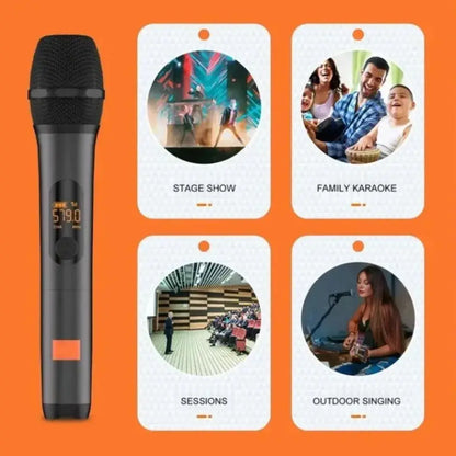 Professional 2 Channel For JBL PartyBox DJ UHF digital Wireless Handheld Microphone System with rechargeable TWO microphone by All Mart Bristol Ltd