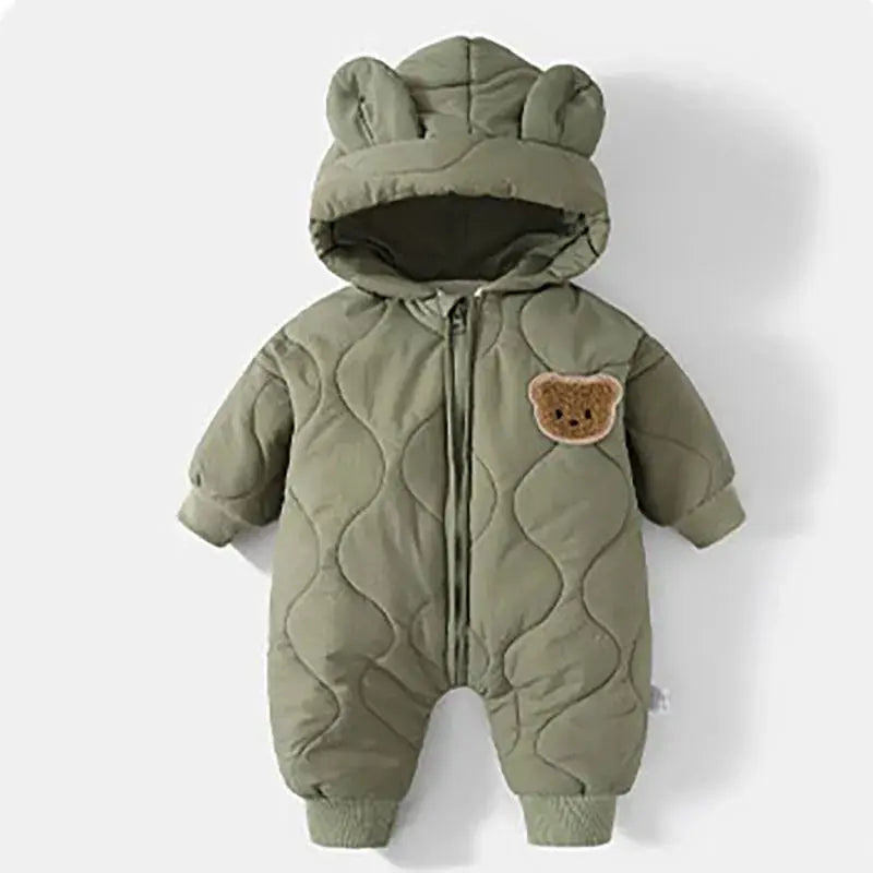 Winter Baby Outwear Clothing Fur Lining Warm Toddler Girl's Boy's Rompers Cartoon Bear Infant Jumpsuit by All Mart Bristol Ltd