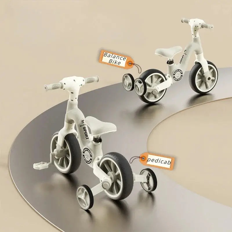 2-in-1 Children's Balance Bike Three Wheeled Multifunctional Pedals with Music Lighting Baby Walker Indoor and Outdoor Toys by All Mart Bristol Ltd
