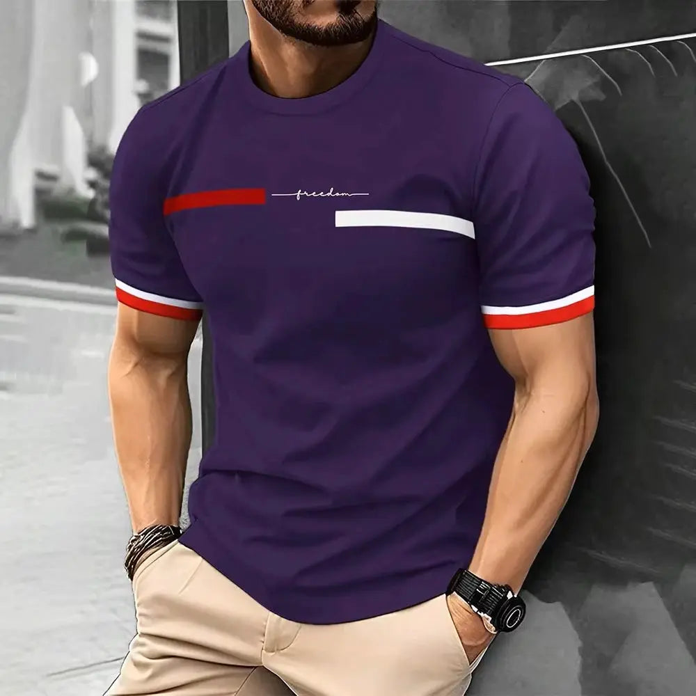 Summer Men's T-shirt Top Casual Loose Fit Oversized T-shirt PARI Letter Pattern Printed Round Neck Short Sleeved Homme Vêtement by All Mart Bristol Ltd
