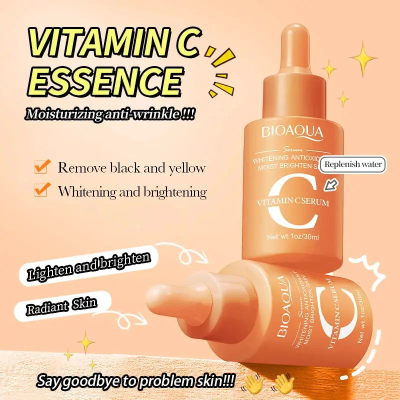 BIOAQUA Vitamin C Skin Care Kit Moisturizing Face Serum Anti-Aging Anti Dark Circles Eye Cream Facial Eyes Travel Size Skin Care by All Mart Bristol Ltd