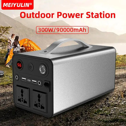 90000mAh Solar Generator LiFePO4 Power Supply Station 300W Portable Auxiliary Battery Power Bank USB C PD DC for Outdoor Camping by All Mart Bristol Ltd