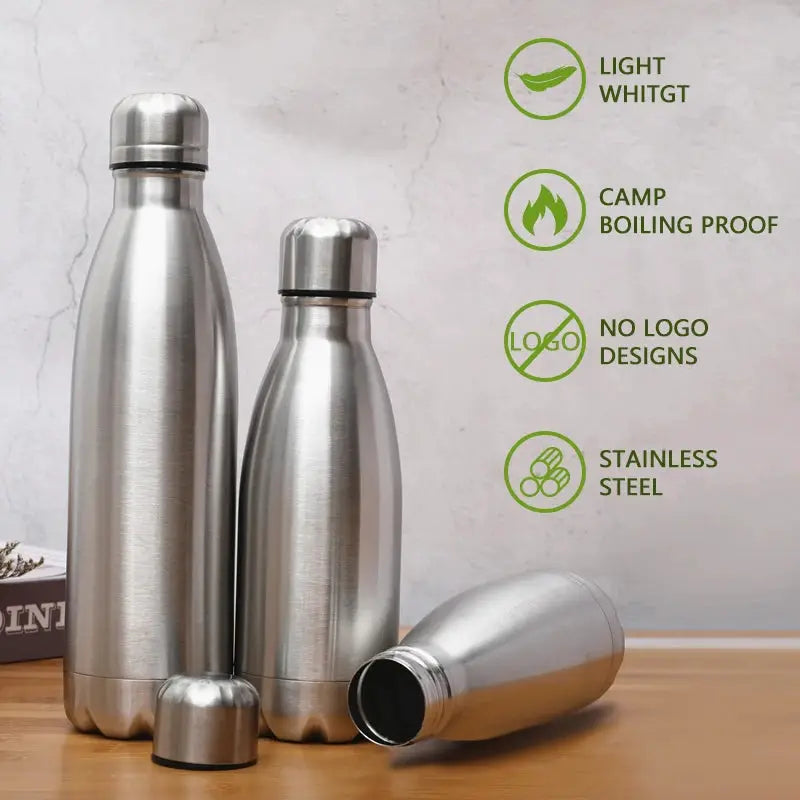 Stainless Steel Water Bottle Hot Cold Water Bottle for Travel Camping Sports Drink Bottles Drinkware Cup Hiking Water Bottle New by All Mart Bristol Ltd