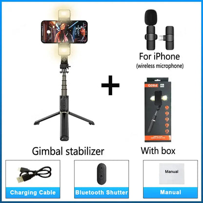 Gimbal Stabilizer Estabilizador Celular Smartphone Selfie Stick Fill Light Handheld Action Kameralar Bluetooth Tripod Gymbal by All Mart Bristol Ltd